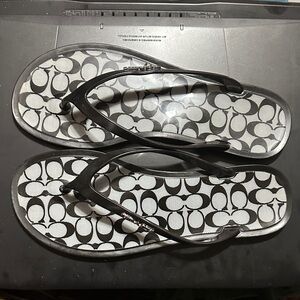 Coach LYRA Women Black and White Sandals Jelly Size 6